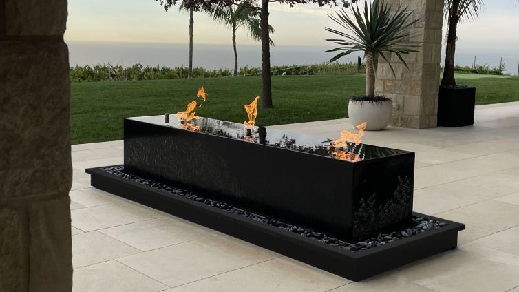 Granite Water and Fire Feature
